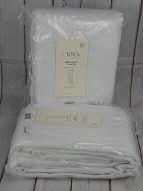 Linden Street Bayshore Grommet Panel Blackout Curtains Cool White 50in x 108in